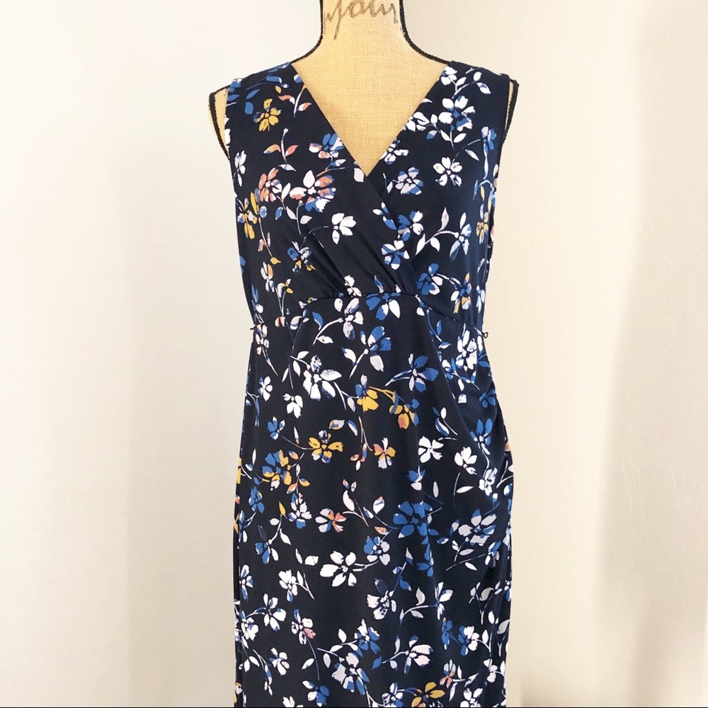 Motherhood Maternity Floral Navy Dress M